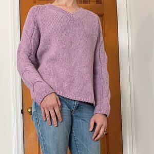 Velvet by Graham & Spencer Lilac V-Neck Sweater